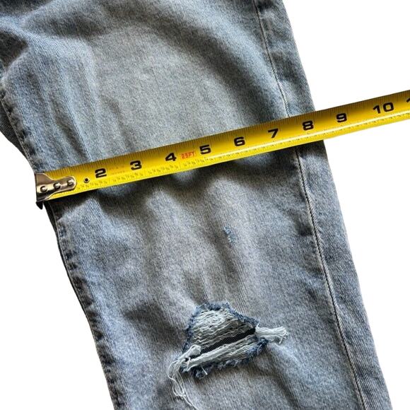 Gap Girlfriend Girls' Sz 14 Distressed Relaxed Fit Raw Hem Button Fly Jeans - Picture 12 of 13